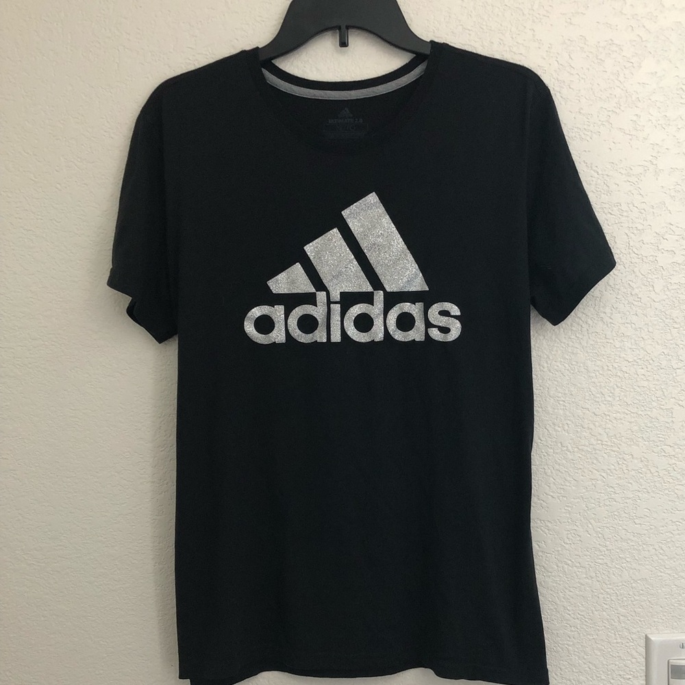 Black and Silver Sparkly Adidas Tee 🖤✨